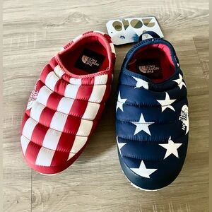 The North Face Red and Blue Women's Slippers